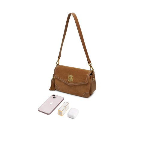 天美意2025冬新款商场同款斜挎包纯色百搭复古女单肩包X3201DX5