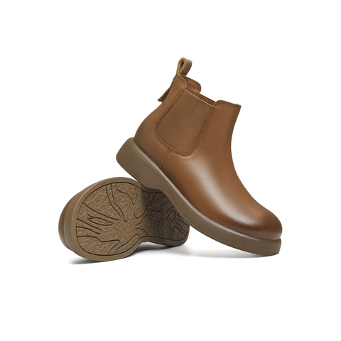 天美意2025冬新款厚底百搭短靴套脚潮流女切尔西靴KQX18DD5