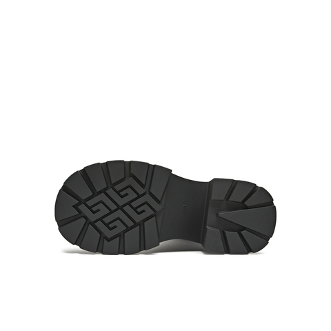 天美意2025冬新款直筒显瘦百搭厚底潮流纯色女弹力靴KTX26DG5