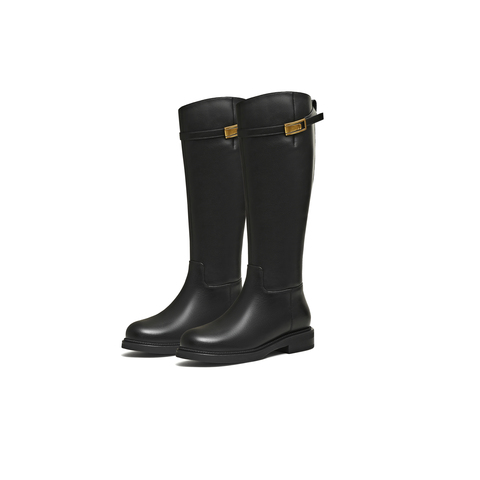 天美意2025冬新款商场同款百搭显瘦舒适长靴女骑士靴BL961DG5