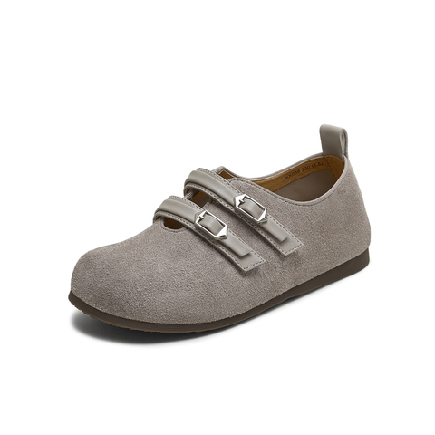 天美意2025秋新款纯色平底复古百搭潮流休闲女勃肯鞋KK058CA5