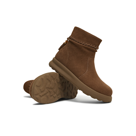 天美意2025冬新款商场同款厚底简约百搭短靴女时装靴KNZ26DD5