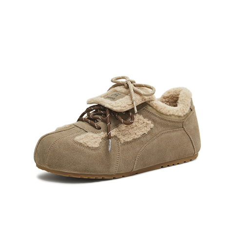 天美意2025冬新款厚底复古休闲保暖百搭女休闲鞋BL951DM5