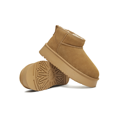 天美意2025冬新款厚底加绒保暖短靴子日常百搭女雪地靴KXD79DD5