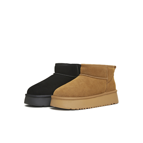 天美意2025冬新款厚底加绒保暖短靴子日常百搭女雪地靴KXD79DD5