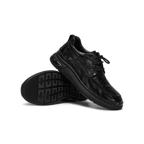 天美意2025冬新款商场同款纯色系带百搭复古男休闲皮鞋WNA01DM5