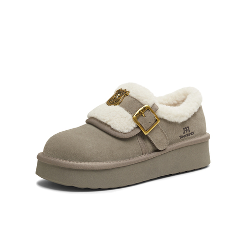 天美意2025冬新款商场同款厚底保暖棉鞋雪地靴女勃肯鞋BM361DM5