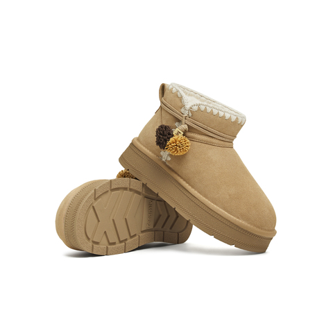 天美意2025冬新款商场同款保暖棉鞋厚底短靴女雪地靴BM301DD5