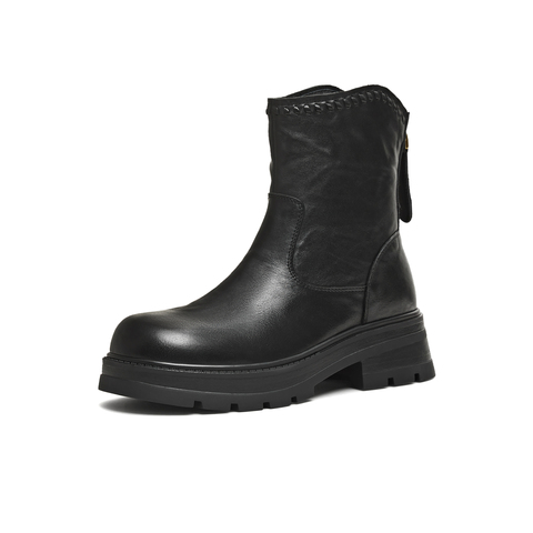 天美意2025冬新款商场同款粗跟英伦复古百搭时装靴女靴BM061DZ5