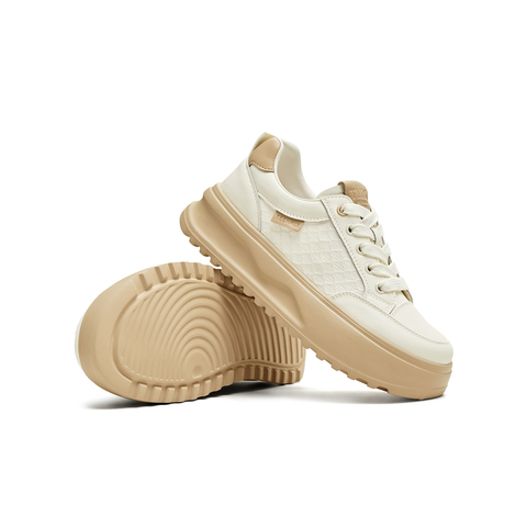 天美意2025夏新款百搭休闲厚底增高云朵小白鞋女板鞋KB079BM5