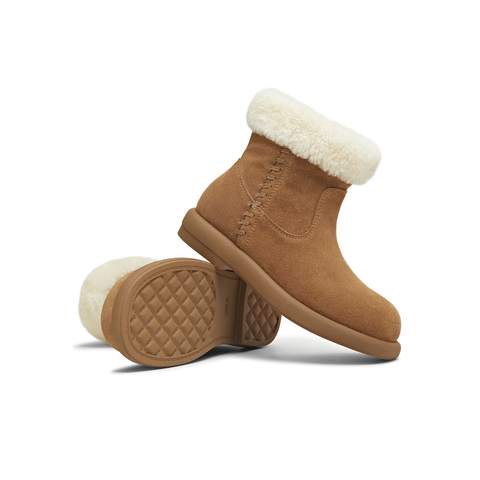 天美意2025冬新款百搭复古保暖舒适毛绒短靴女雪地靴KXD49DD5