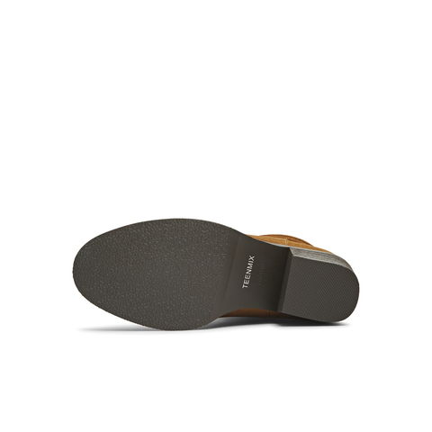 天美意2025冬新款粗跟百搭日常休闲一脚蹬女西部靴KXZ15DZ5