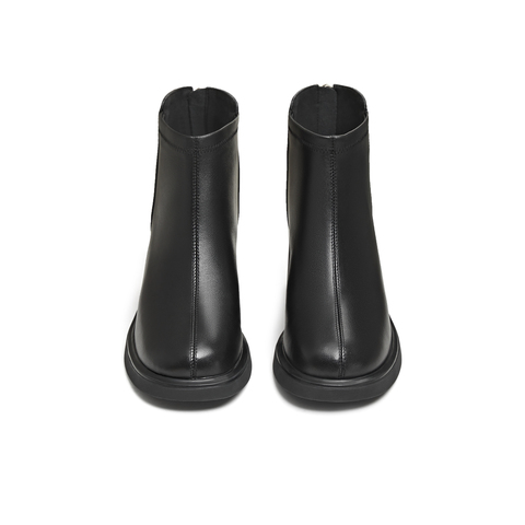 天美意2025冬新款商场同款百搭复古厚底纯色女时装靴BL731DD5