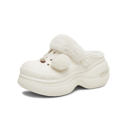 天美意2025冬新款商场同款毛绒保暖可爱百搭女洞洞鞋CIB05DH5