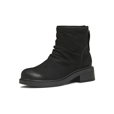 天美意2025冬新款商场同款厚底简约百搭短靴女时装靴CNG46DD5