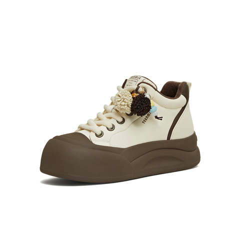 天美意2025冬新款商场同款休闲复古百搭潮流高帮女板鞋BK432DD5