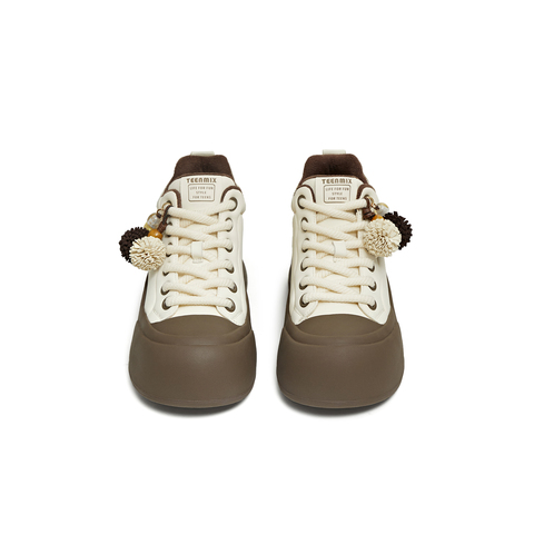 天美意2025冬新款商场同款休闲复古百搭潮流高帮女板鞋BK432DD5