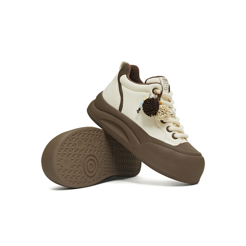 天美意2025冬新款商场同款休闲复古百搭潮流高帮女板鞋BK432DD5