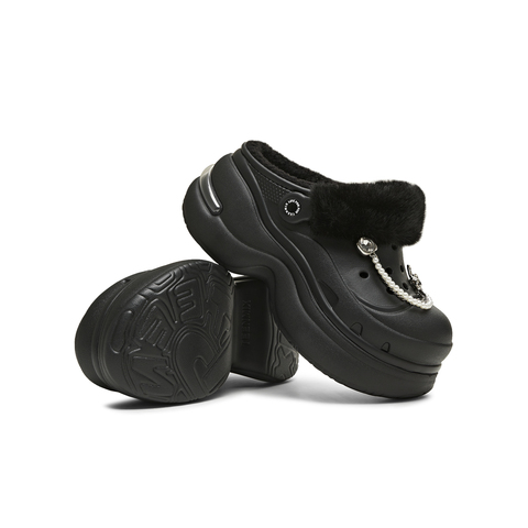 天美意2025冬新款商场同款毛绒保暖可爱百搭女洞洞鞋CIB06DH5