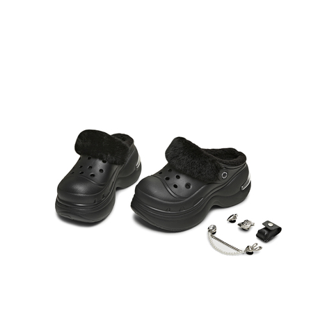 天美意2025冬新款商场同款毛绒保暖可爱百搭女洞洞鞋CIB06DH5