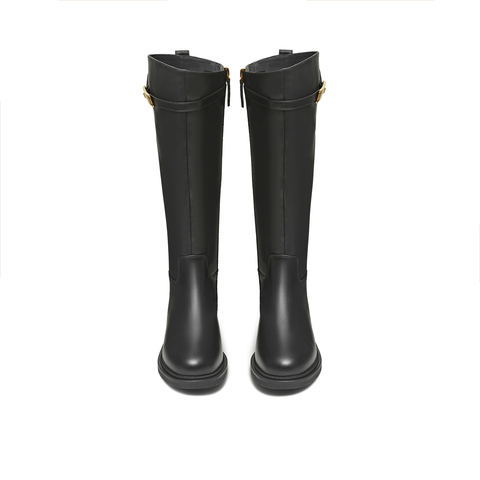 天美意2025冬新款商场同款百搭显瘦舒适长靴女骑士靴BL961DG5