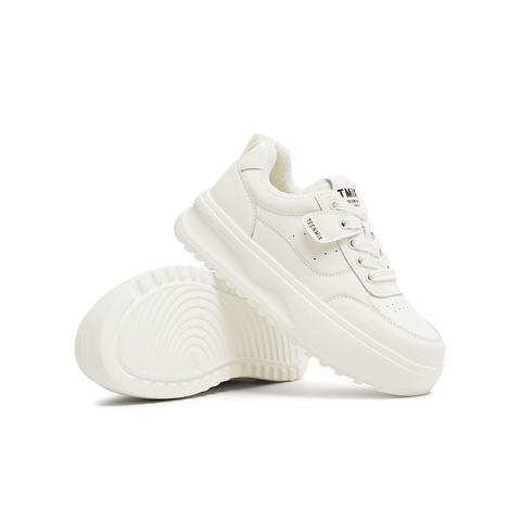 天美意2025秋新款商场同款休闲板鞋运动厚底女小白鞋BJ564CM5