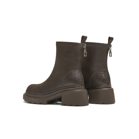 天美意2025冬新款商场同款厚底简约百搭时装靴短靴女靴BL691DD5