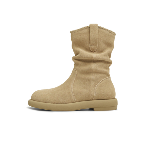 天美意2025冬新款商场同款休闲百搭靴子复古女时装靴BL751DZ5