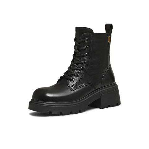 天美意2025冬新款商场同款系带户外百搭增高女马丁靴BL941DD5