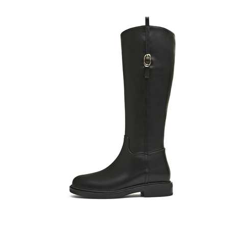 天美意2025冬新款商场同款高直筒显瘦百搭厚底女骑士靴BL971DG5