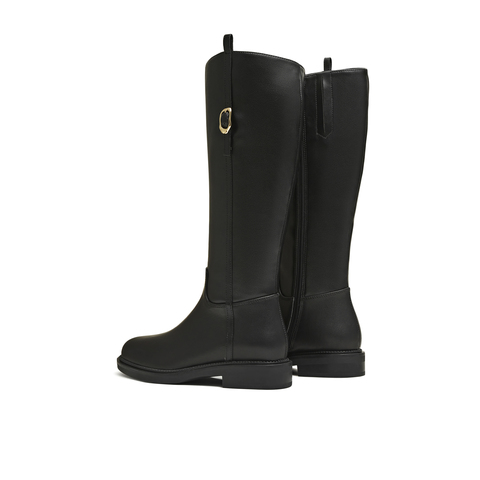 天美意2025冬新款商场同款高直筒显瘦百搭厚底女骑士靴BL971DG5