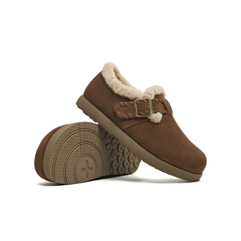 天美意2025冬新款厚底一脚蹬保暖棉鞋雪地靴女勃肯鞋KK073DM5