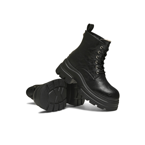 天美意2025冬新款商场同款系带户外百搭增高女马丁靴CFB40DD5