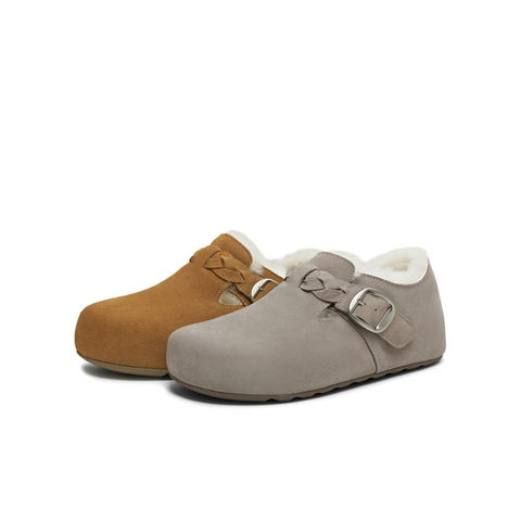 天美意2025冬新款商场同款一脚蹬棉鞋雪地靴女勃肯鞋BM101DM5