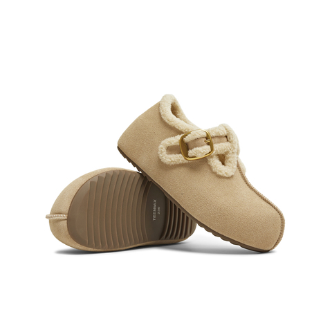 天美意2025冬新款商场同款舒适保暖毛绒单鞋女勃肯鞋BM321DA5