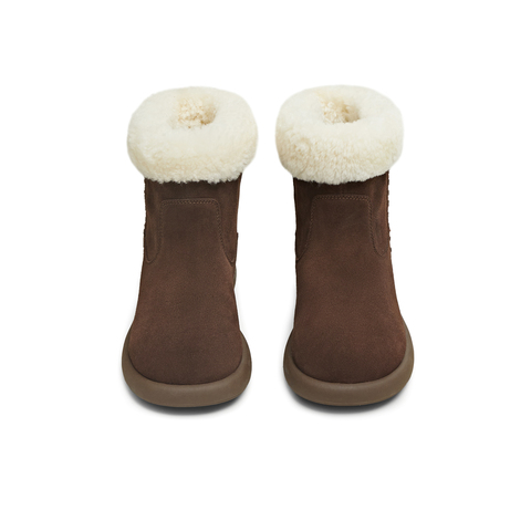 天美意2025冬新款百搭复古保暖舒适毛绒短靴女雪地靴KXD49DD5