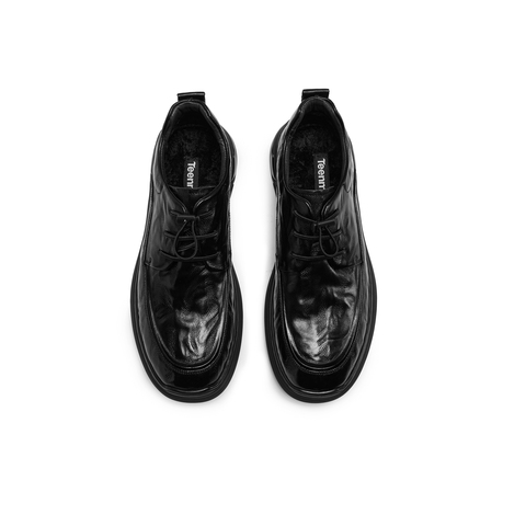 天美意2025冬新款商场同款纯色系带百搭复古男休闲皮鞋WNA01DM5