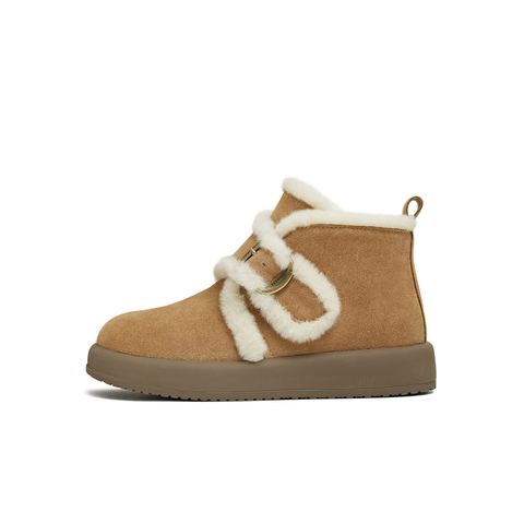 天美意2025冬新款商场同款一脚蹬毛绒舒适短靴女雪地靴BK423DD5