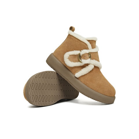 天美意2025冬新款商场同款一脚蹬毛绒舒适短靴女雪地靴BK423DD5