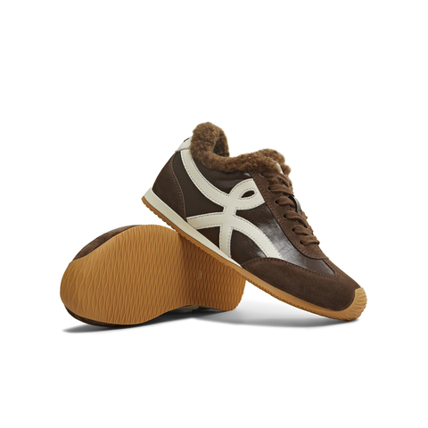 天美意2025冬新款休闲复古百搭内增高德训鞋女阿甘鞋KG096DM5