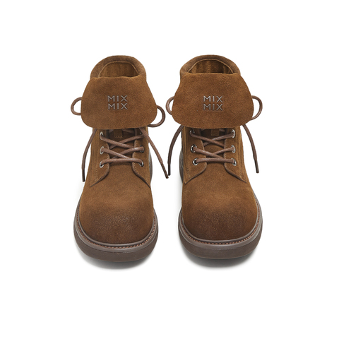 天美意2025冬新款商场同款厚底翻领英伦短靴女马丁靴BL741DZ5