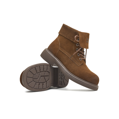 天美意2025冬新款商场同款厚底翻领英伦短靴女马丁靴BL741DZ5