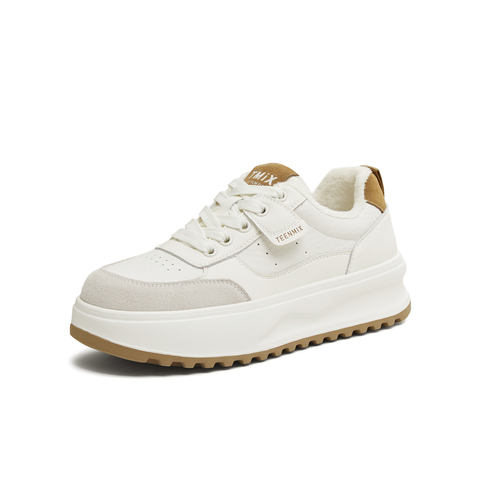 天美意2025秋新款商场同款休闲板鞋运动厚底女小白鞋BJ564CM5