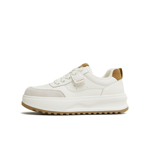 天美意2025秋新款商场同款休闲板鞋运动厚底女小白鞋BJ564CM5