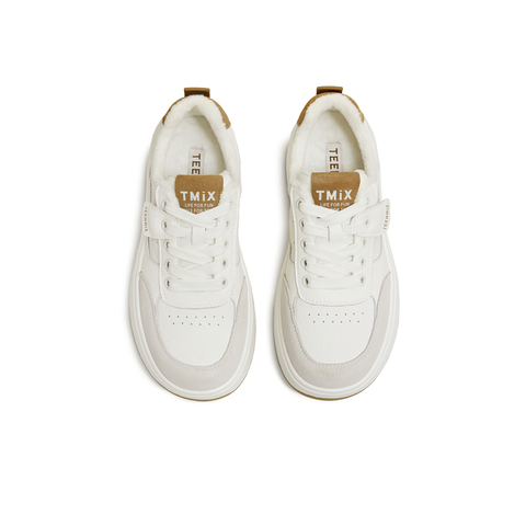 天美意2025秋新款商场同款休闲板鞋运动厚底女小白鞋BJ564CM5