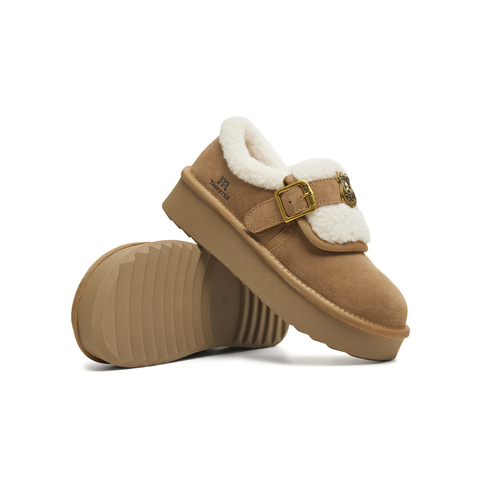 天美意2025冬新款商场同款厚底保暖棉鞋雪地靴女勃肯鞋BM361DM5