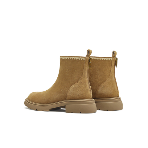 天美意2025冬新款商场同款平跟复古美拉德百搭女时装靴BJ842DD5