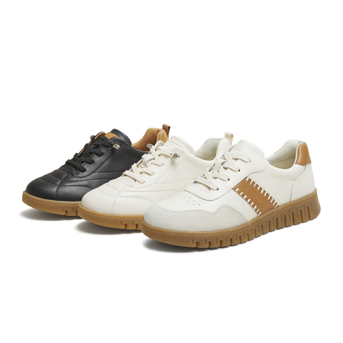 天美意2025秋新款商场同款拼色复古英伦风百搭女牛津鞋CMA35CM5