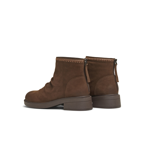 天美意2025冬新款商场同款厚底简约百搭短靴女时装靴CNG46DD5