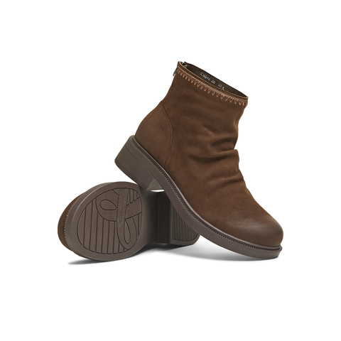 天美意2025冬新款商场同款厚底简约百搭短靴女时装靴CNG46DD5